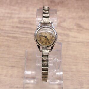 Vintage Croton Watch Womens Art Deco Silver Tone Stainless Steel 50s - For Parts